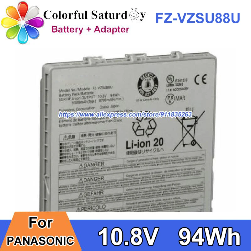 

Genuine FZ-VZSU88U Battery For Toughpad FZ-G1 FZVZSU88U PAFZVZSU88U Rechargeable Battery Packs 10.8V 94Wh 9300mAh