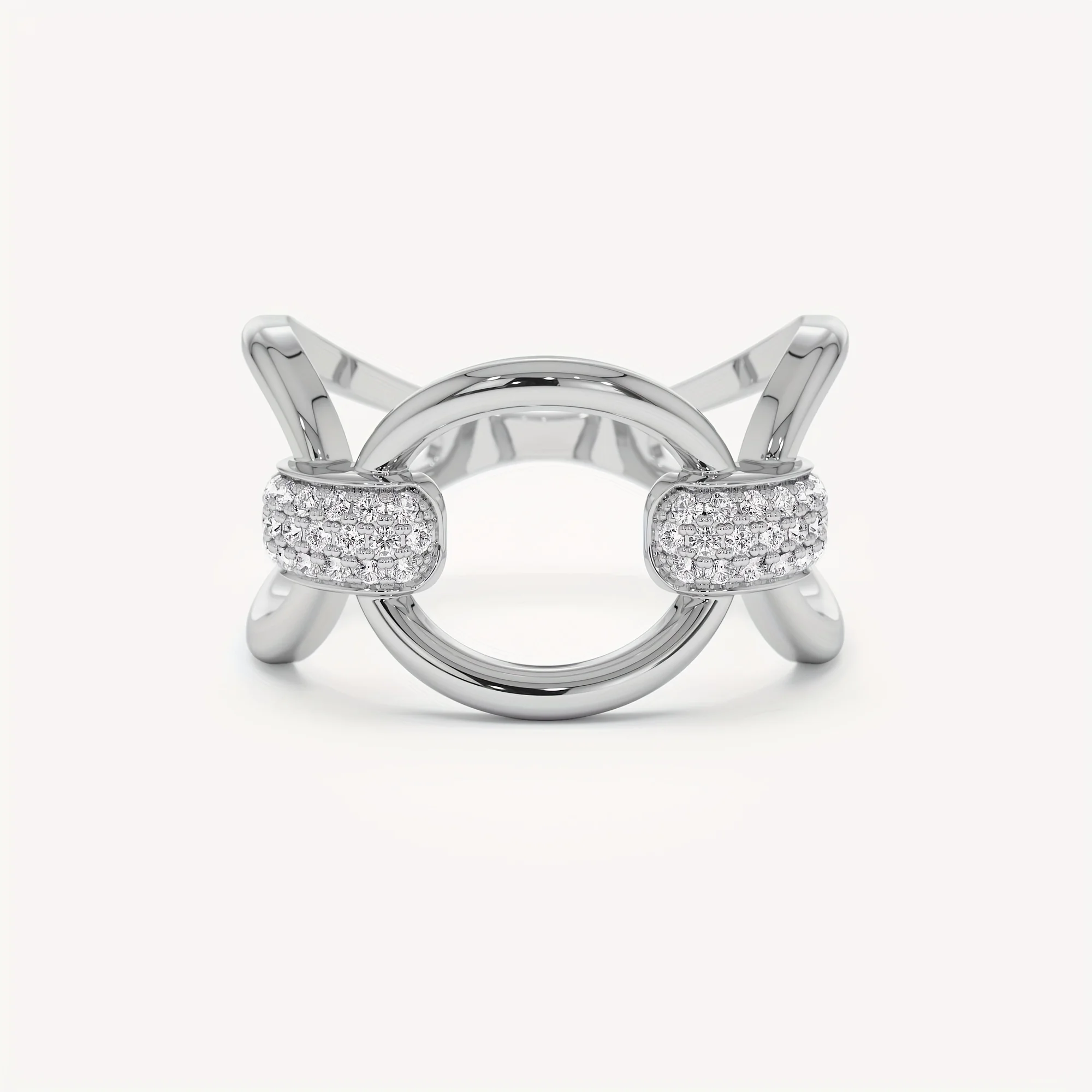 Уникальное роскошное кольцо с паве лошадиных бит простое и удобное