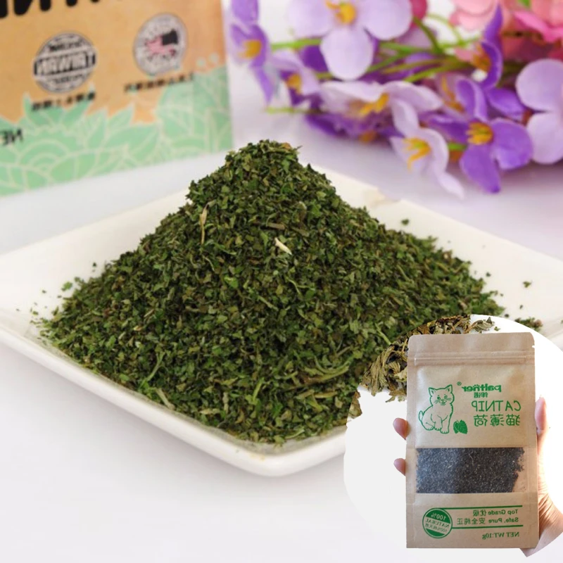 

Organic Catnip Cattle Grass Natural Cat Mint Powder Bag Improve Oral Hygiene Cat Snack Clean Teeth Cats Accessories Pet Supplies