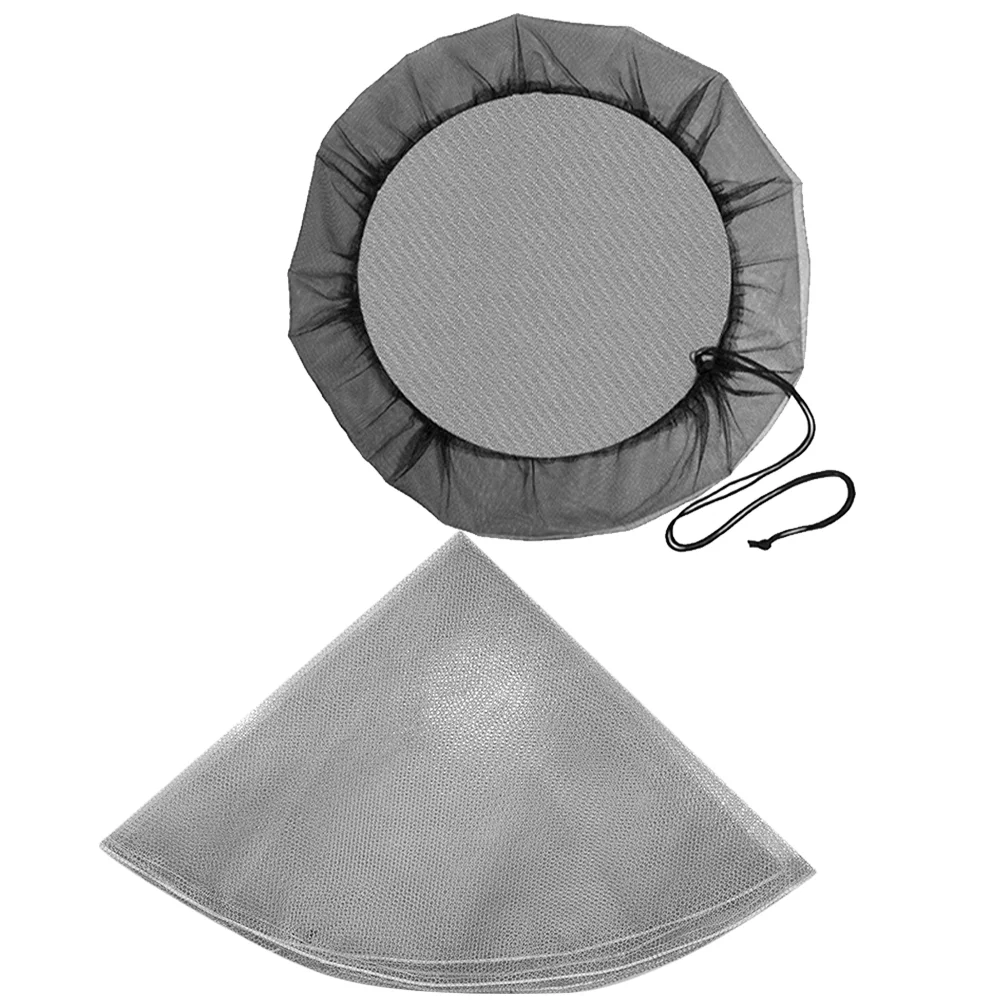 

2 Pcs Protective Bucket Covers Drawstring Rain Insect-proof Sieve Garden Polyester Barrel Grille