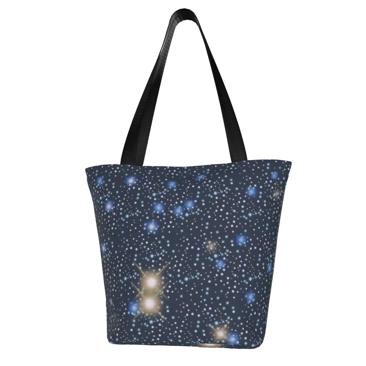 

Dark Blue Galaxy Shopping Bag Vivid Sparkle Stars School Woman Handbag Gifts Vintage Cloth Bags