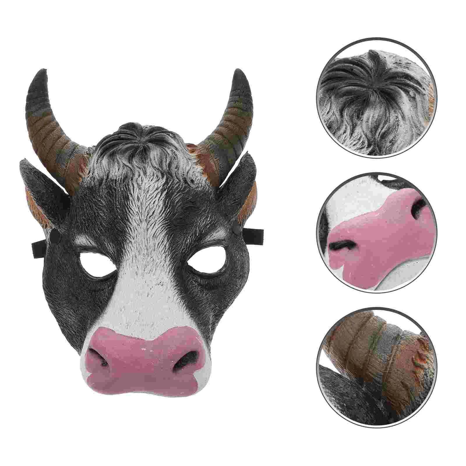 

Novelty Head Mask Vintage Half Face Party Masquerade Ox-head Mask Novelty Costume Headwear Holiday Cosplay Face Cover