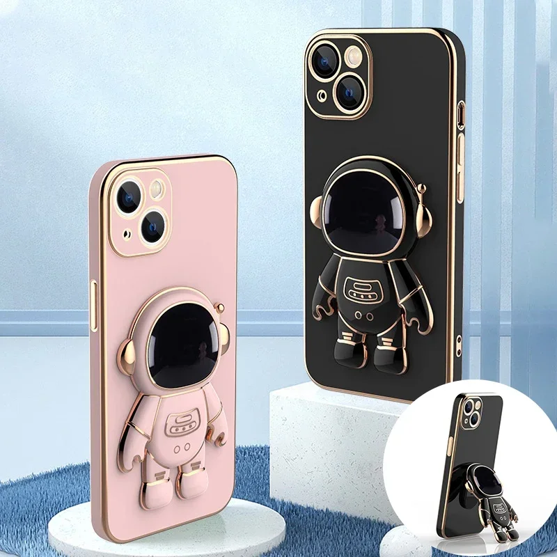 

Невидимый чехол для телефона с кронштейном для iPhone 13, 12, 11 Pro Max, 13, 11, X, XR, XS, 7, 8 Plus, SE, противоударный чехол с 3d-астронавтом и покрытием 2020