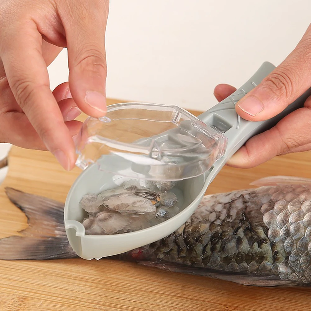 

Plastic Fish Scale Planer With Cover Fishing Goods Cleaning Peeling Fish Skin Scraper Kitchen Cooking Accessorie