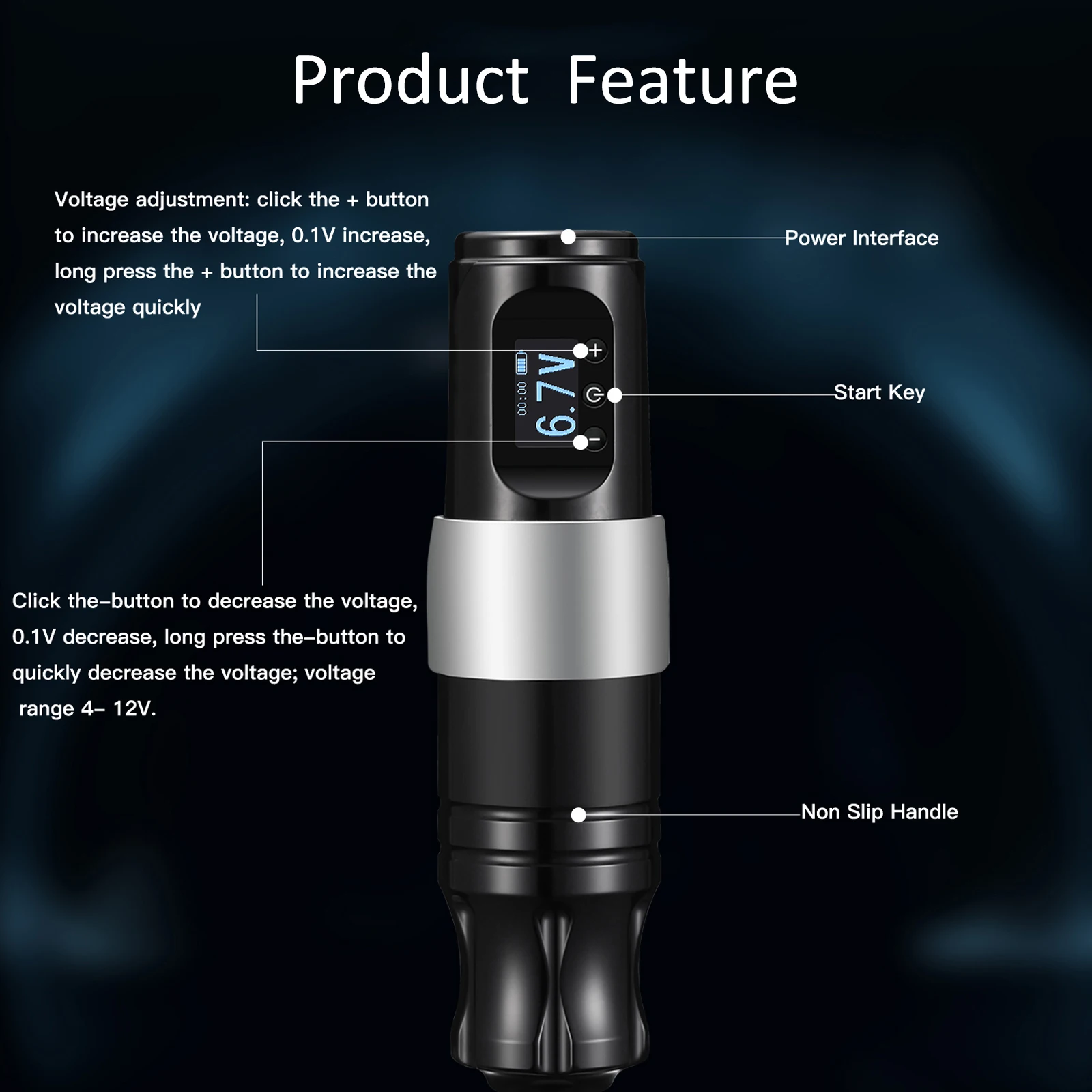 Ручка для тату-машинки беспроводной профессиональный мотор без сердечника с