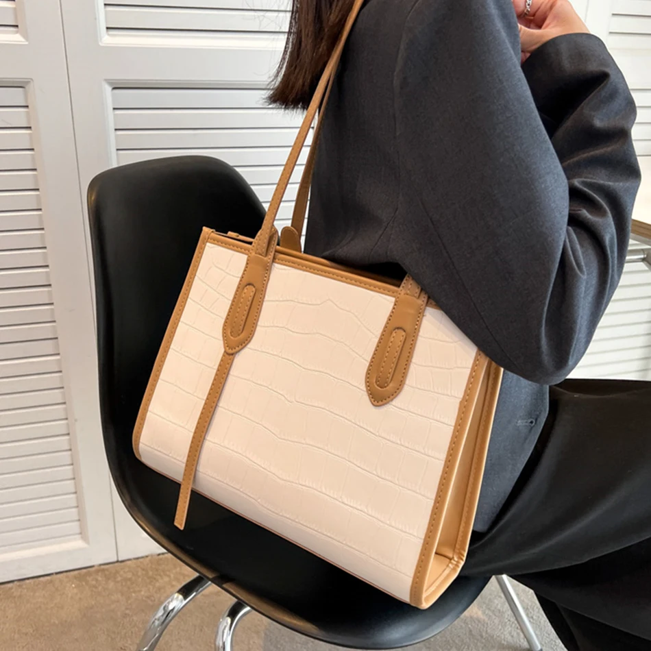 Luxury Designer Women Tote Bag 2022 New Trendy Stone Pattern Handbag Casual Lady Shopper Bag Fashion Large Capacity Shoulder Bag