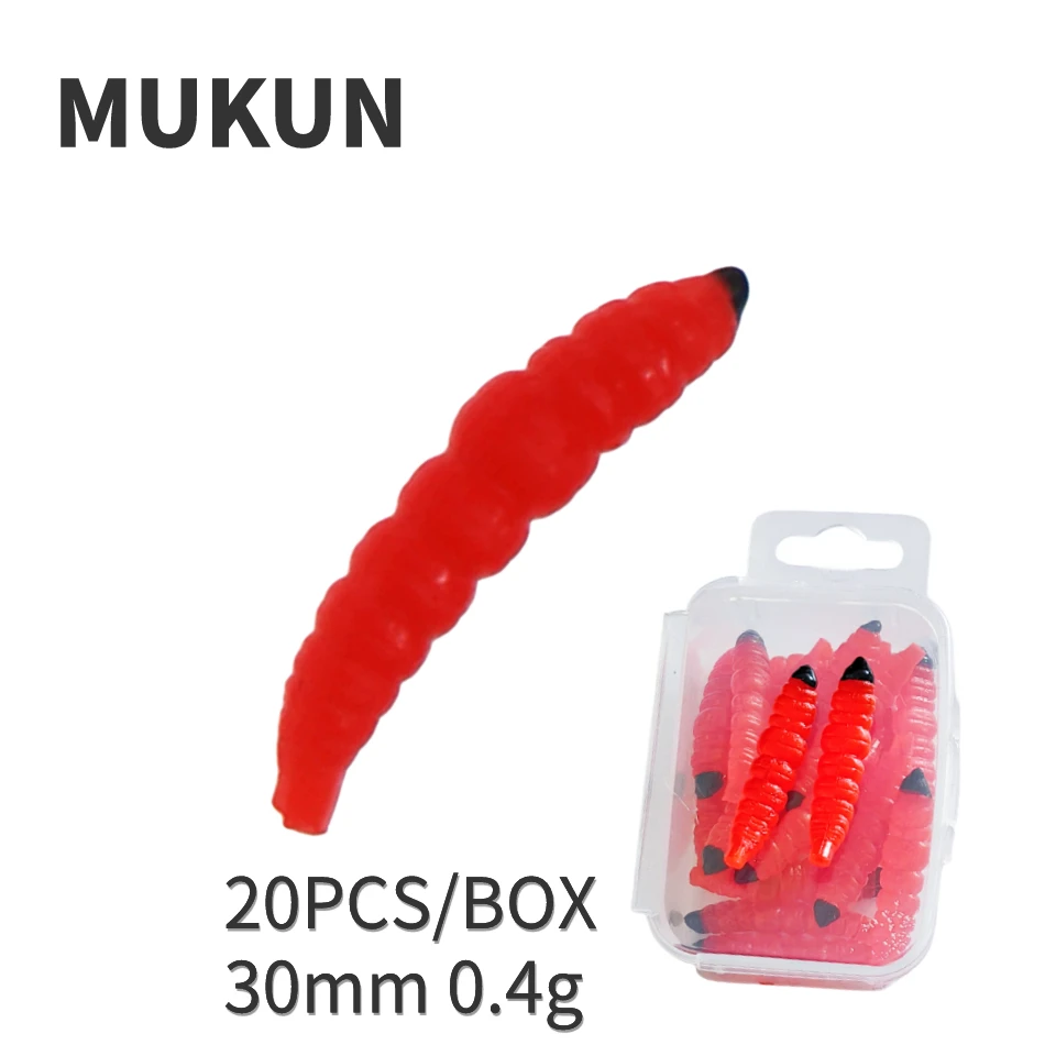 

MUKUN 20 шт., мягкая искусственная рыболовная приманка, 0,4 г/30 мм