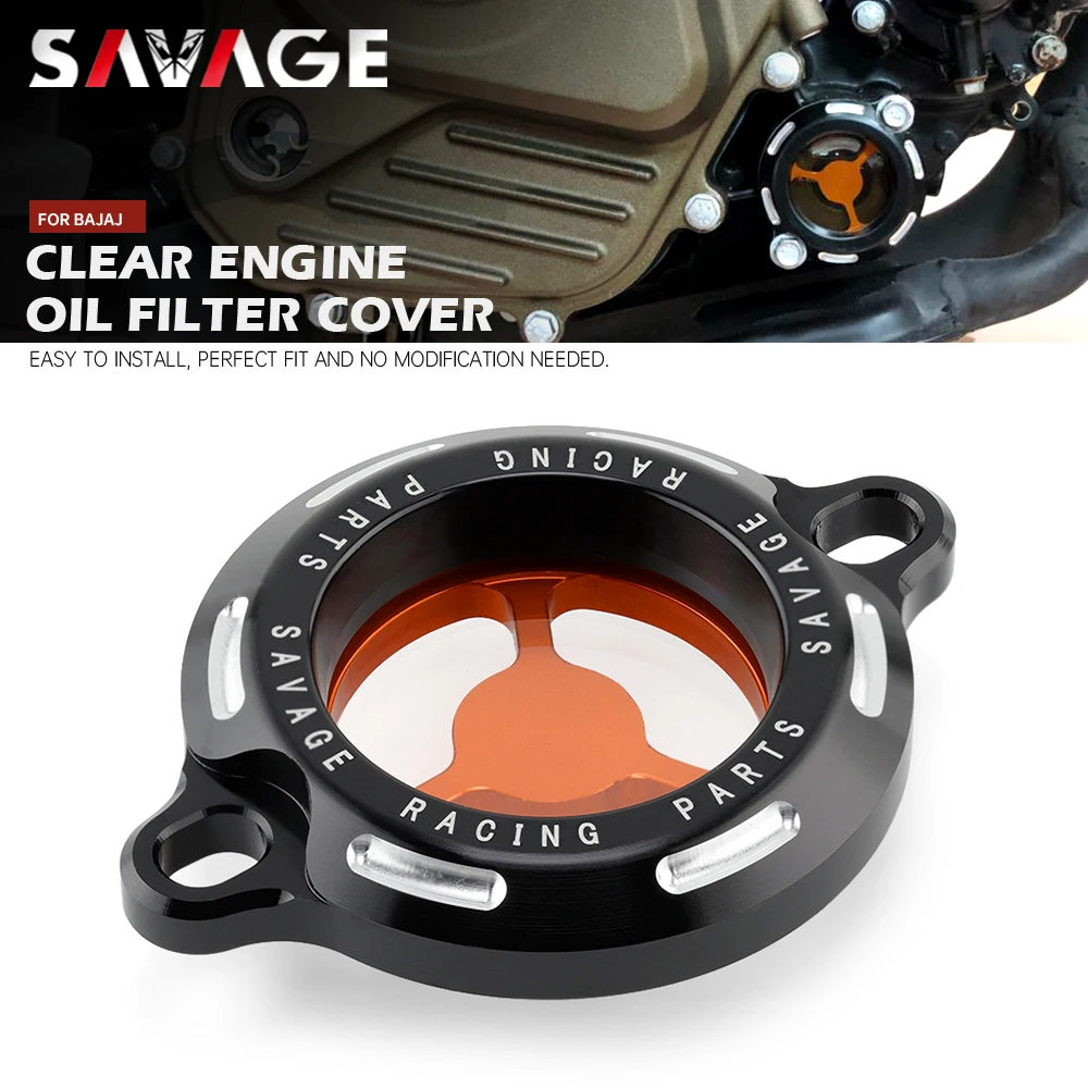 Clear Engine Oil Filter Cover For BAJAJ Pulsar 200 NS 200RS 200AS 2012-2020 19 17 15 200NS 200RS Motorcycle Accessories CNC Cap
