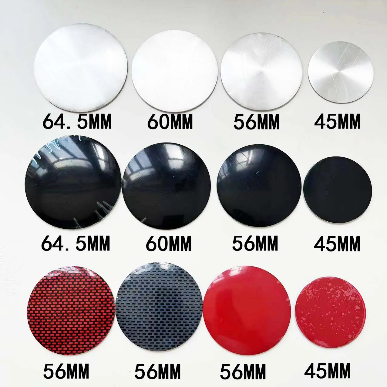 

4PCS/Lot64.5MM 60MM 56MM 45MM Car Wheel Center Cap Silver Stickers Badges