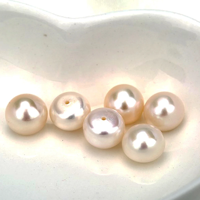 Wuzhou Wholesale Loose Natural Pearl Bead 8-8.512-12.5mm 4A Freshwater Button Pearls for Ring Making