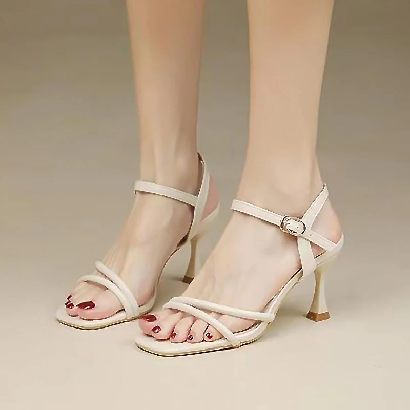 

Rimocy Classic Ankle Strap Thin Heel Sandals Women Plus Size 44 Open Toe Heeled Shoes Woman Summer Non Slip Buckle Sandles Mujer