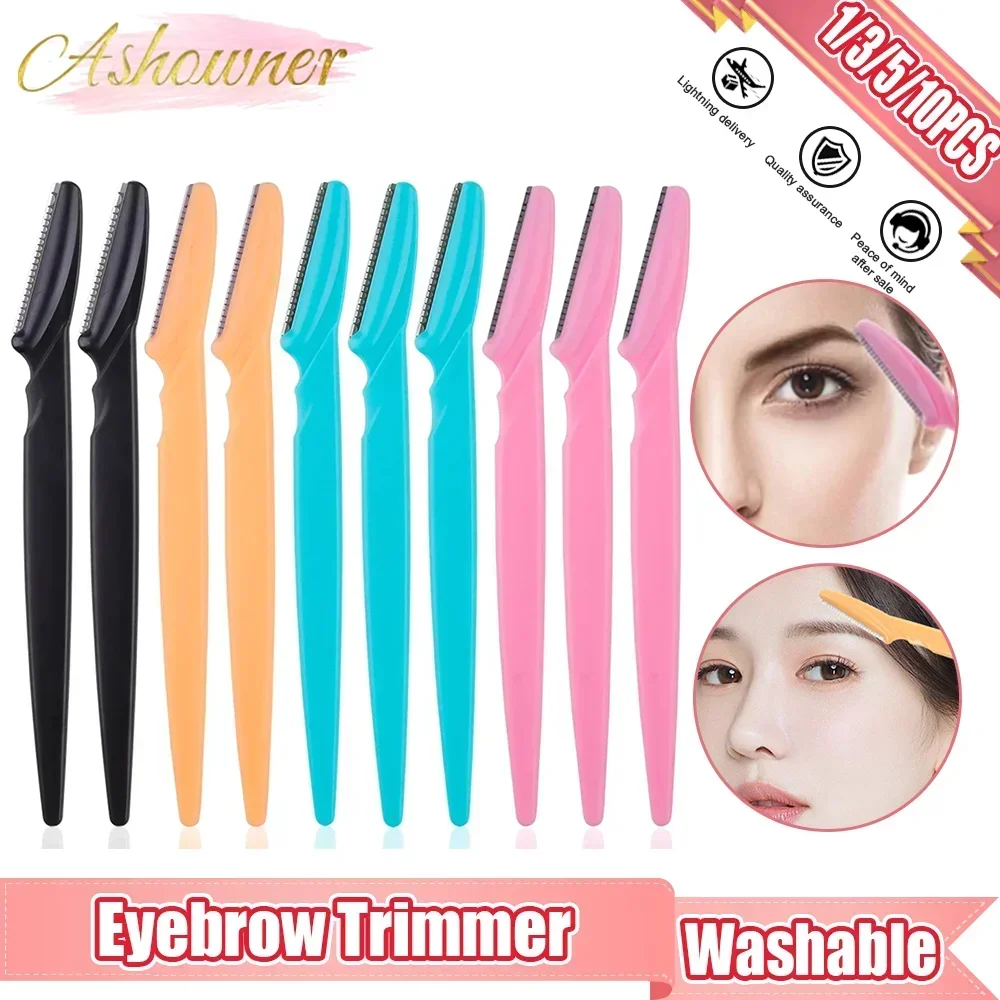 

Ashowner Eyebrow Trimmer Portable Face Razor Hair Remover Eye Brow Epilation Hair Removal Cutter Shaver Blades Makeup Tools
