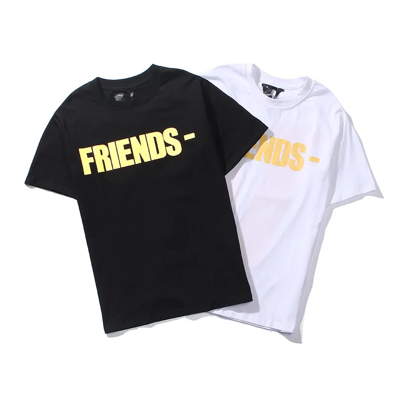 

Vlone 2022 MAN t shirt 100% cotton streetwear Women's T-shirt USA summer Short sleeve brand hip hop tshirt yellow friend