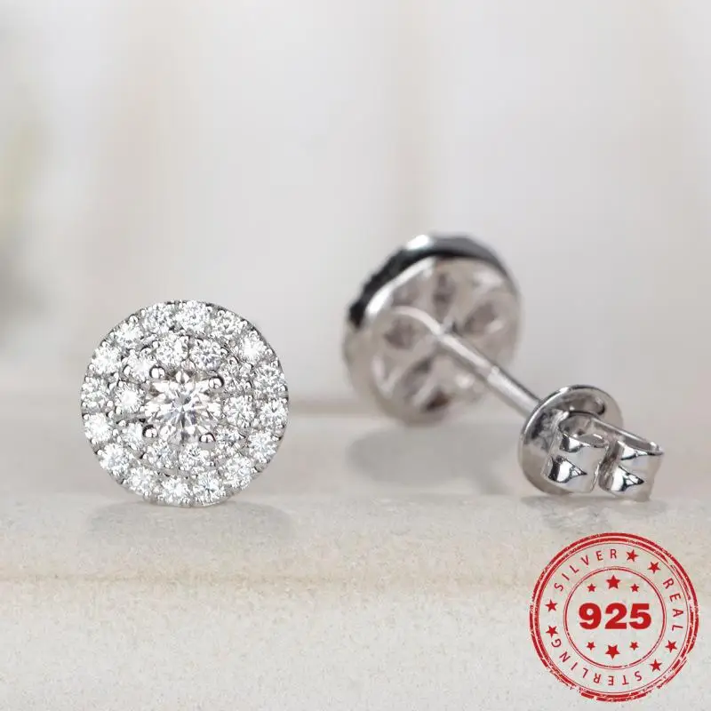 

Solid S925 Silver Color Diamond Earring for Women Fine Bizuteria Pure Gemstone Orecchini Kolczyki Silver 925 Jewelry Earring