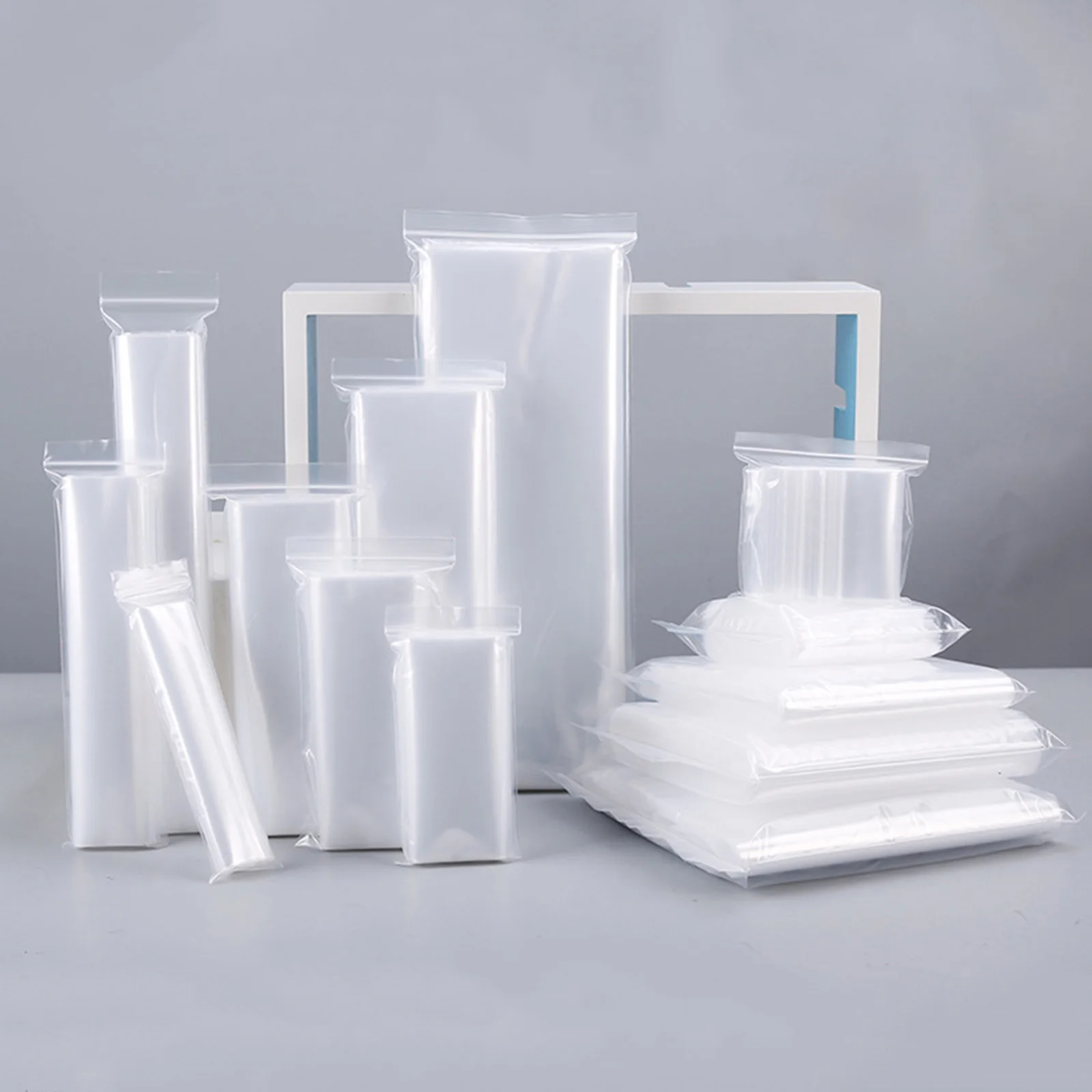 

100PCs Poly Ethylene Grip Seal Zip Lock Bags Rectangle Transparent Clear Storage Beads Necklace Jewelry Bags Accessories