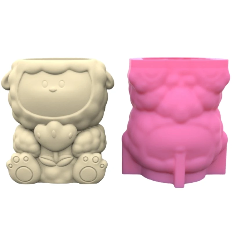 

Lamb Flowerpot Silicone Mold Cement Plaster Molds Epoxy Resin Mould