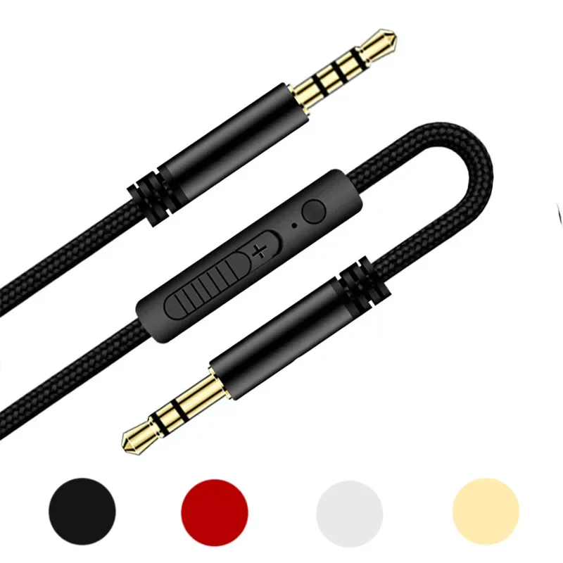 

2022New Audio Cable To jack 3.5mm Speaker Line Aux Male To Male Cable With Microphone For Volume Control For Headphone Car Speak