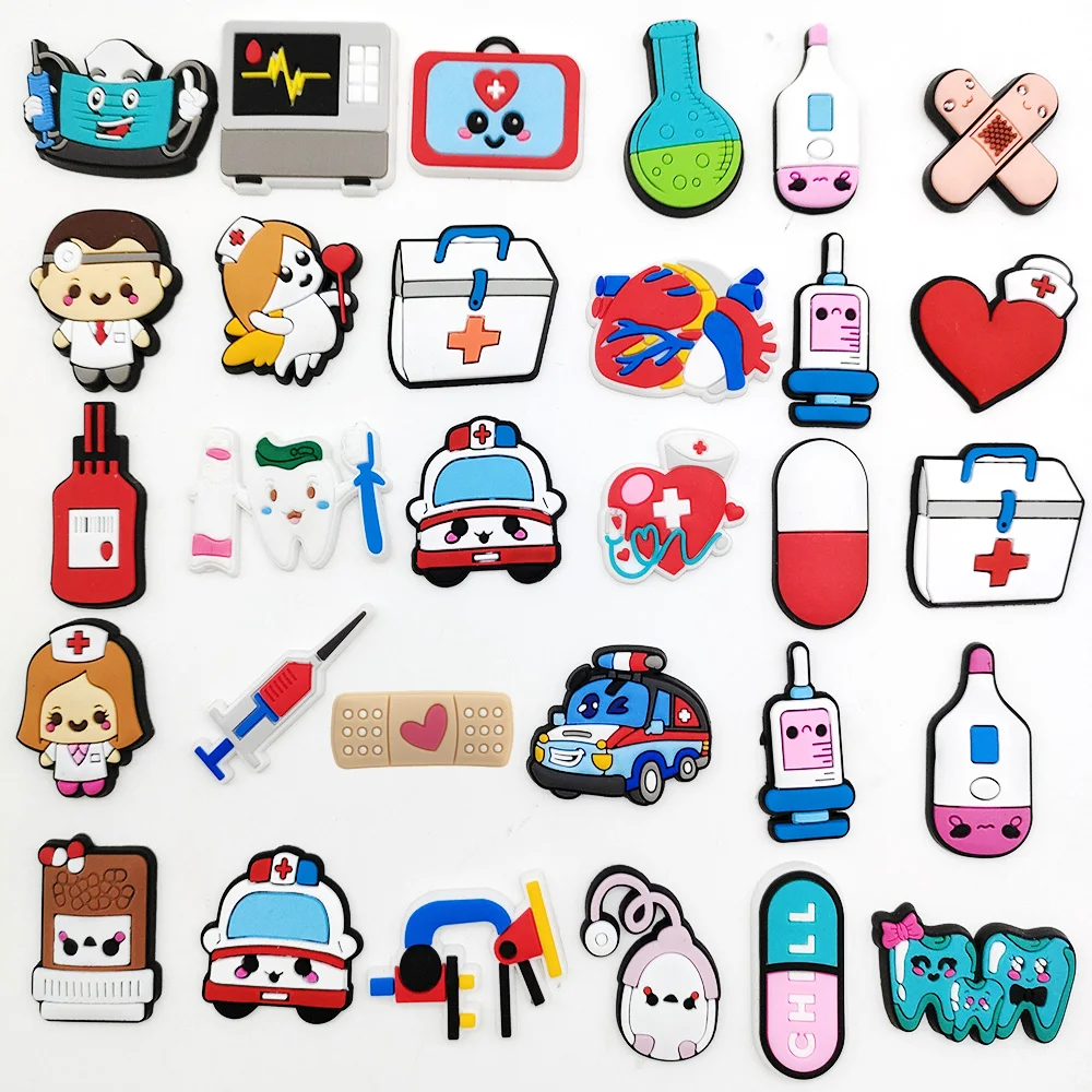 New5-30pcs милые медицинские талисманы для обуви в виде таблетки/повязка DIY croc талисманы аксессуары для обуви для украшения сандалий детские подарки jibz