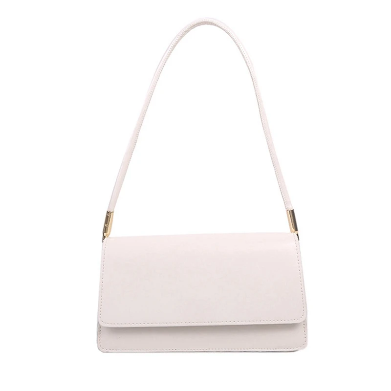 

Shoulder Bag Simple Solid Color Women Handbag Tote PU Leather Female Flap Sling Bag