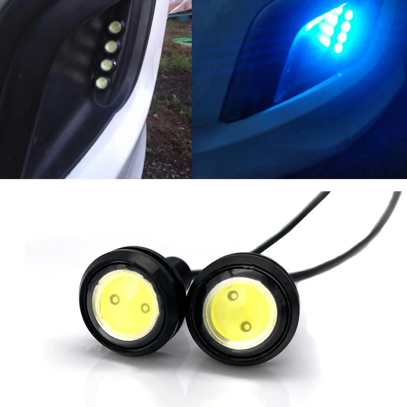 2PCS 18/23mm Car Eagle Eye DRL Led Daytime Running Auto Lights LED 12V Brake Backup Reversing Parking Signal Automobiles Lamps