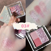 3 colors pink eyeshadow palette cool toned glitter eye shadow pallete rouge matte shimmer nude eye pigment makeup