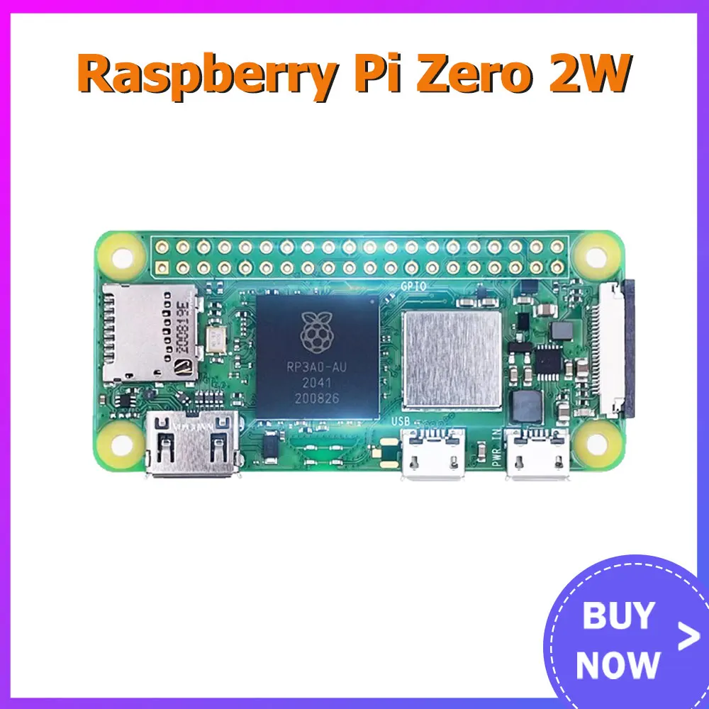 Raspberry Pi Zero 2 W Kit с четырехъядерным 64-битным процессором ARM RP3A0 A 1 ГГц 512 Мб SDRAM, Беспроводная локальная сеть RPI0 2 Вт