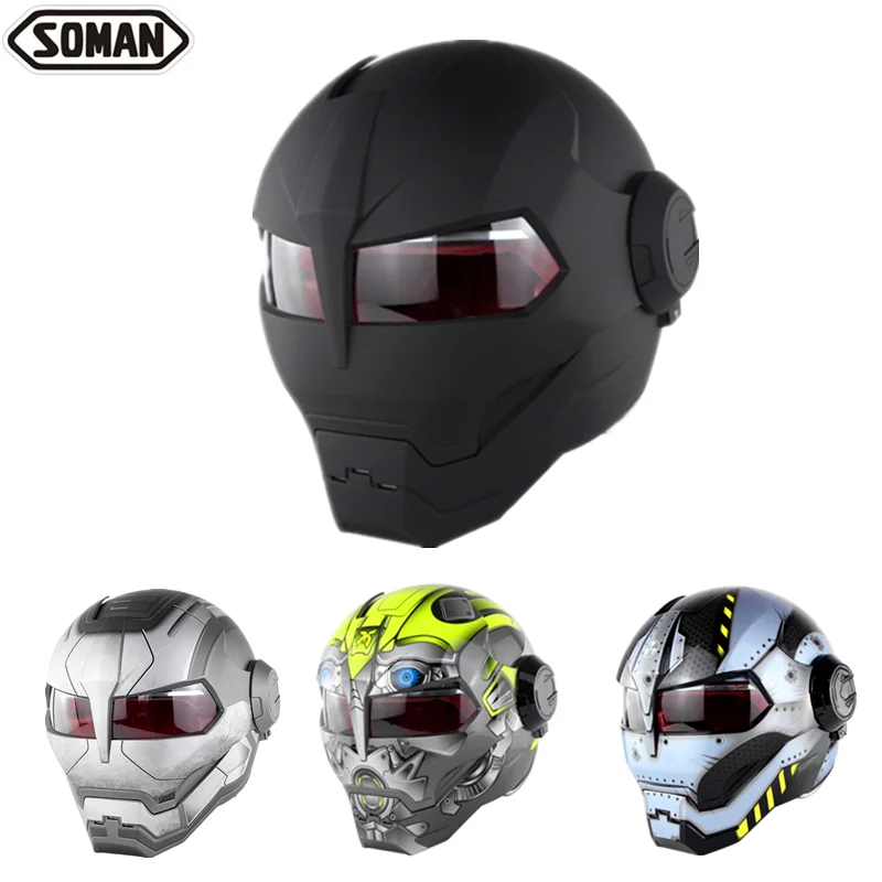 

Soman Casco War Machine Helmets Cool Personalized Casque Full Face Motorcycle Helmet Flip Up Capacete Retro 515