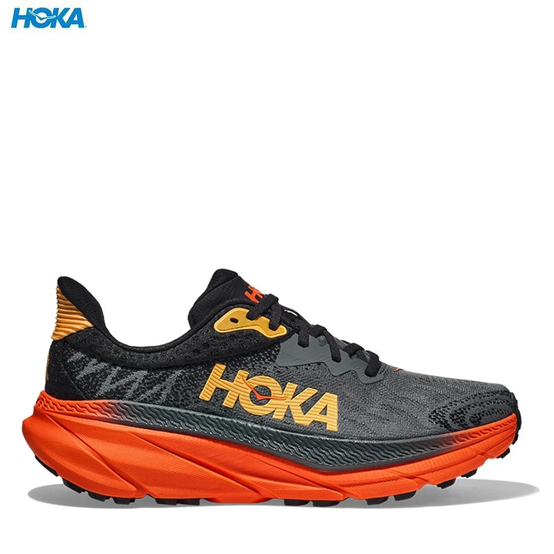 

Hoka OneOne Challenger ATR 7 Castle Grey Fire Red Sport Running Shoes Breathable Anti Slip Men Lifestyle Outdoor Hiking Sneaker