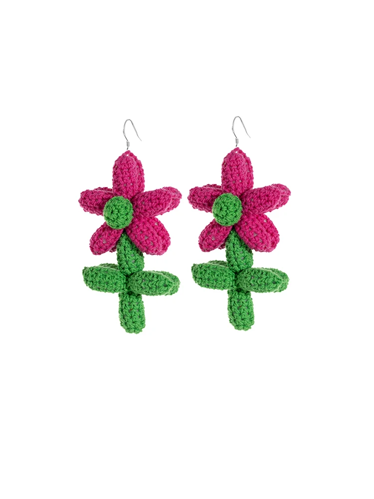 

YY Ear Clip Female Non-Pierced Flower Earrings Green Earrings Cute