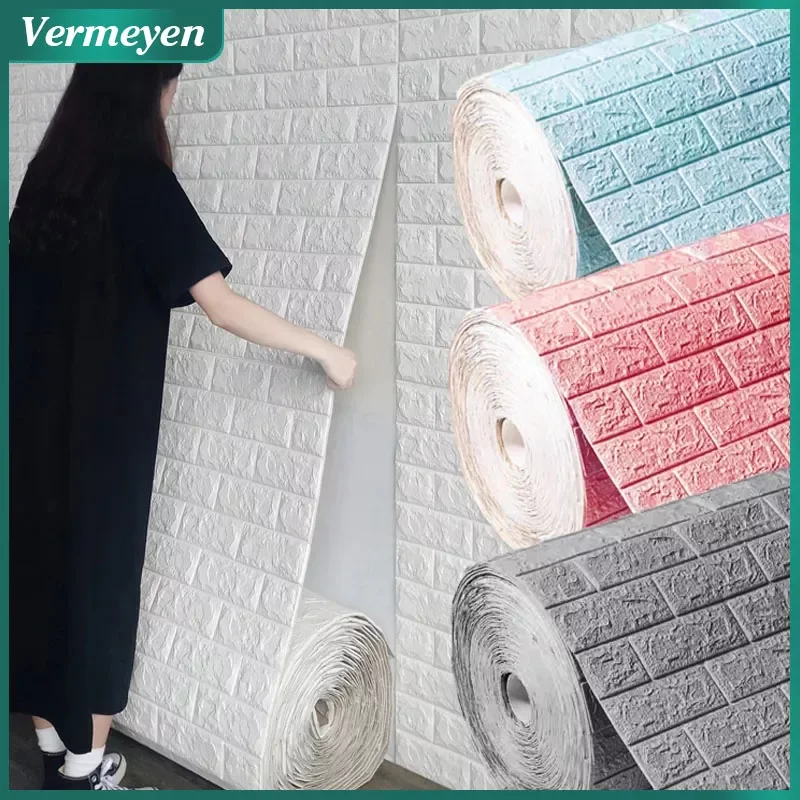 

6MM 3D Wallpaper Decoration Sticker 10pcs Special Thicken Waterproof Self-adhesive Wall Sticker for Kitchen Bedroom TV Backdrop
