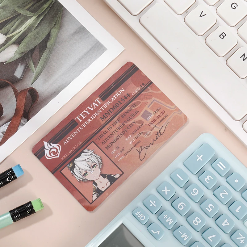 Japanese Anime Genshin Impact Figures Raiden Shogun Student ID Card Animation Ryuguji Ken PVC Name Cards For Fans Gift Cosplay