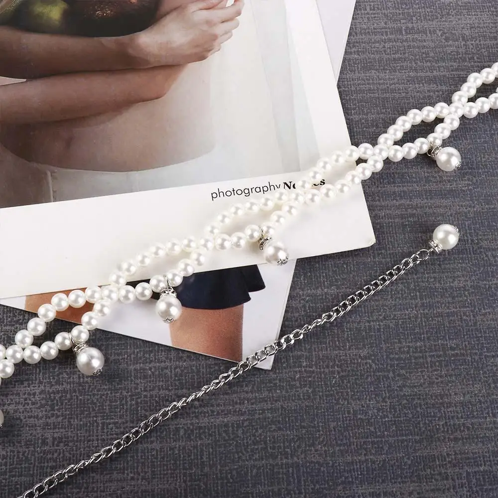 

Party Decoration Beaded Trouser Decoration Jeans Belts Pearl Waist Belts Chain Tassel Women Waistbands Dress Decoration Belts