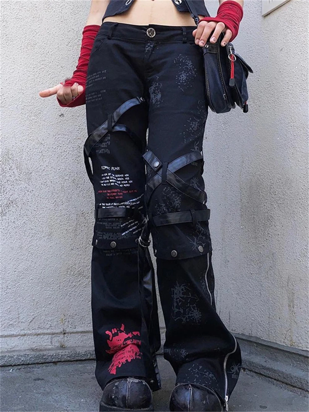 Fairy Grunge Свободные брюки для женщин Женская Мода Повседневная уличная одежда