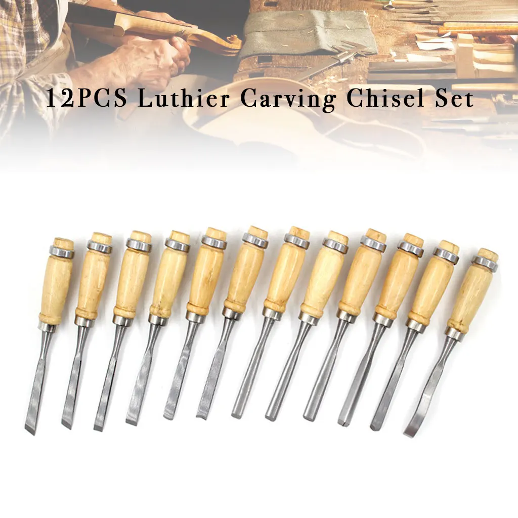 12PCS High Quality Knife Woodworking Tools Violin Maker Tool Cutter Knives Luthier Guitar Chisel High Quality Steel Accessory
