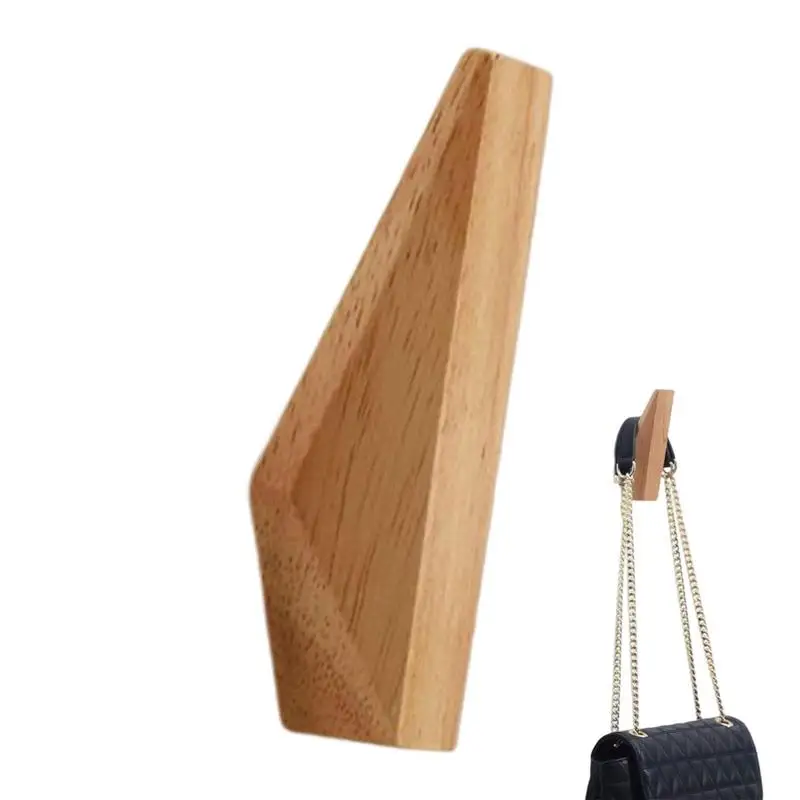 

Крючки для полотенец из натурального дерева, угловые минималистичные крючки, настенные Простые в установке, резиновые деревянные деревенс...