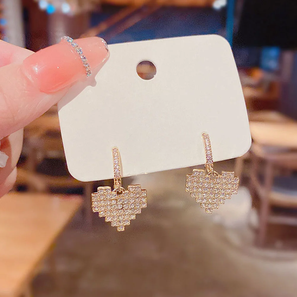 

1 Pair Heart Earrings Women Dangle Earrings Creative Drop Earrings Girls Ear Jewelry