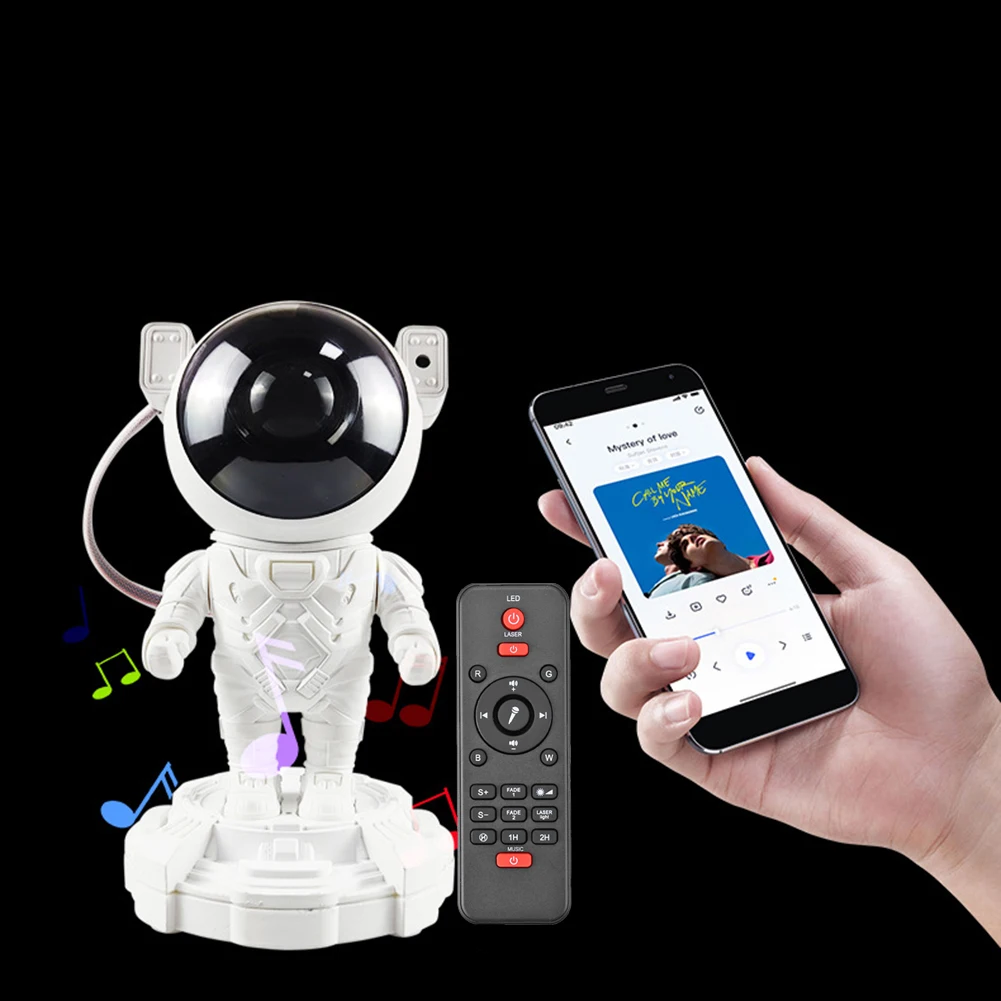 

Astronaut Starry Sky Night Light Audio Sound Projector Atmosphere Room Lamp