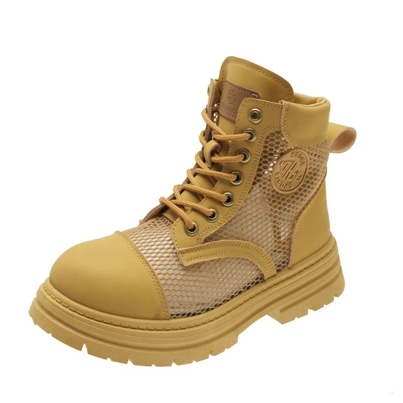 Breathable Women Boots Summer Female Ankle Boots Upper Mesh Non-slip Women's Martin Boots Platform Casual Hiking Shoes Outdoor