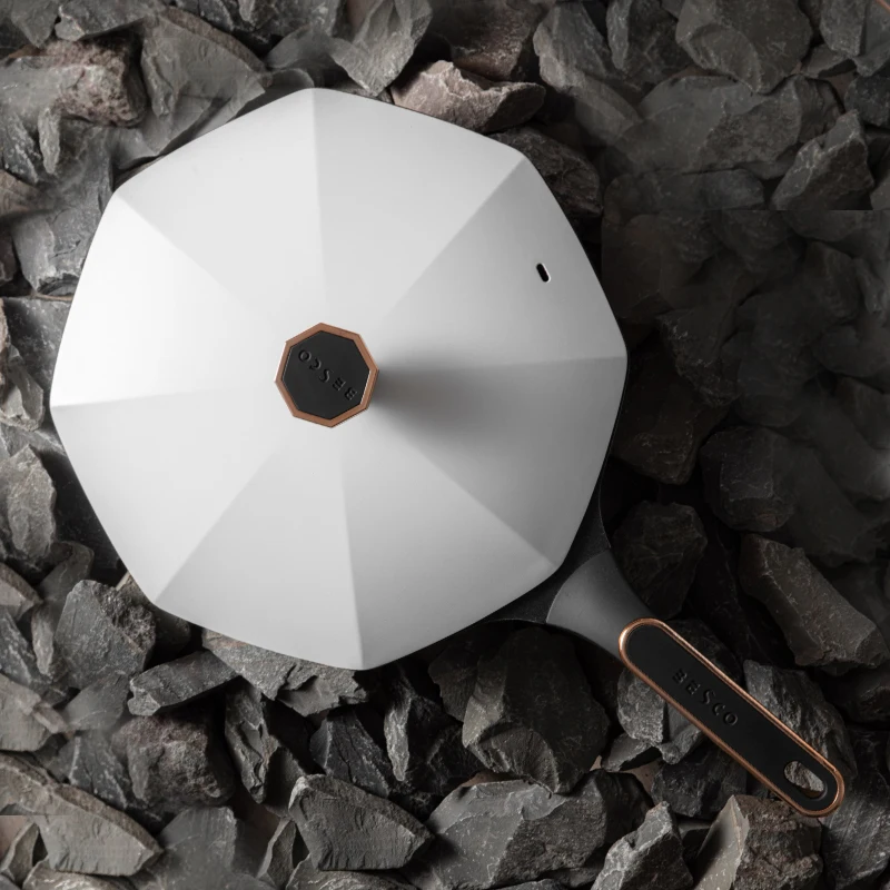 Светящаяся антипригарная восьмиугольная сковорода бытовая плоская газовая