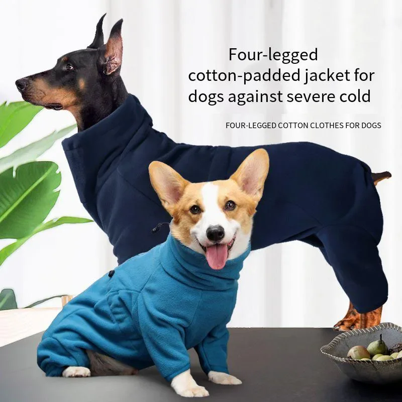 

Fashion Autumn and Winter Fleece Dog Warm Clothing Four-legged Windproof Cold and Warm Large Dog Clothes Pet Clothes XXS-3XL