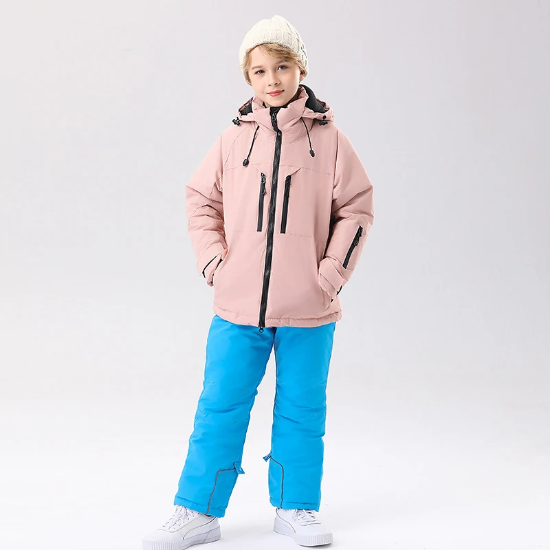 Детский лыжный костюм теплый водонепроницаемый для езды по пересеченной