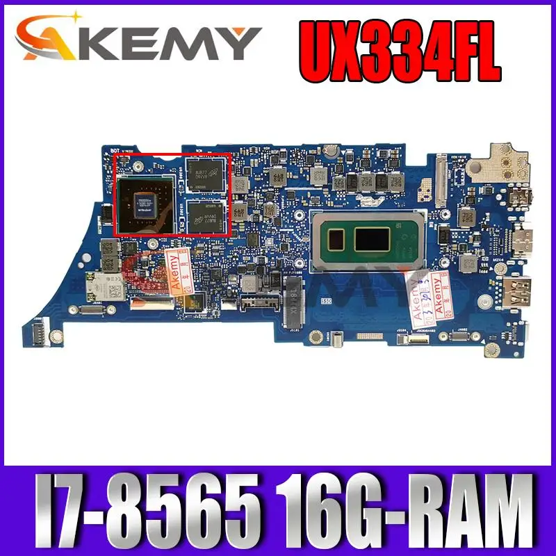 

UX334FL notebook motherboard is suitable for Asus ZenBook 13 UX334FL UX434FAC 100% test OK original motherboard I7-8565 16G-RAM