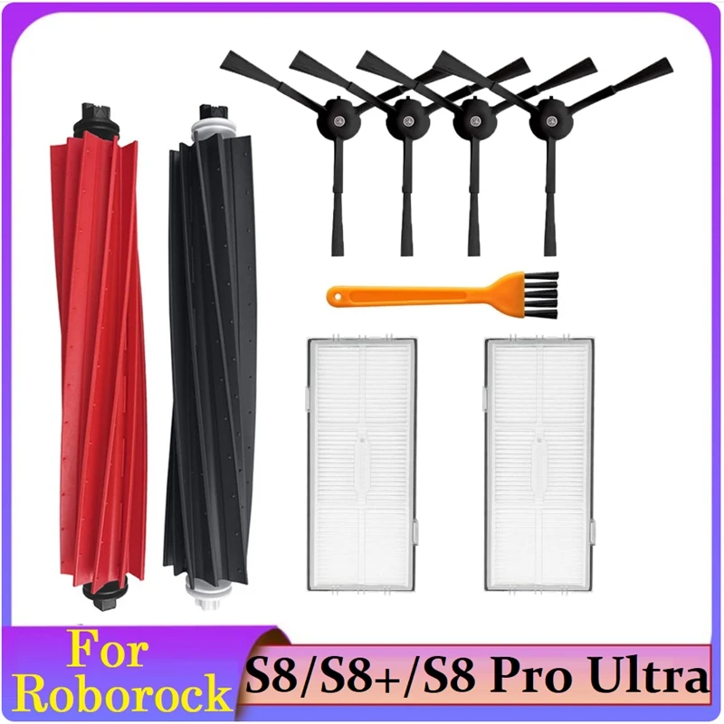 

1 Set Washable Main Side Brush HEPA Filter For Roborock S8 Pro Ultra / S8+ / S8 Robot Vacuum Cleaner Replacement Accessories