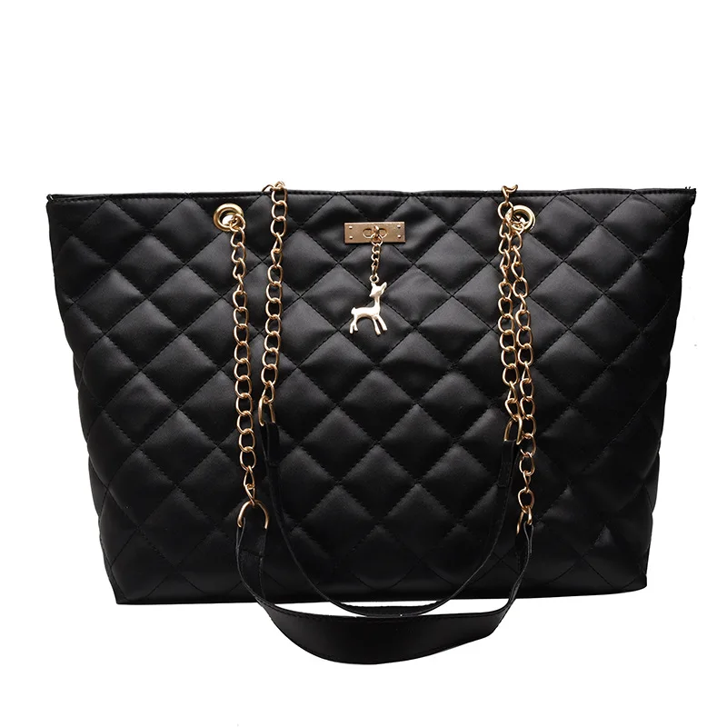 

Large-capacity women's bag with rhombus embroidery thread, fashionable women's handbag shoulder bag