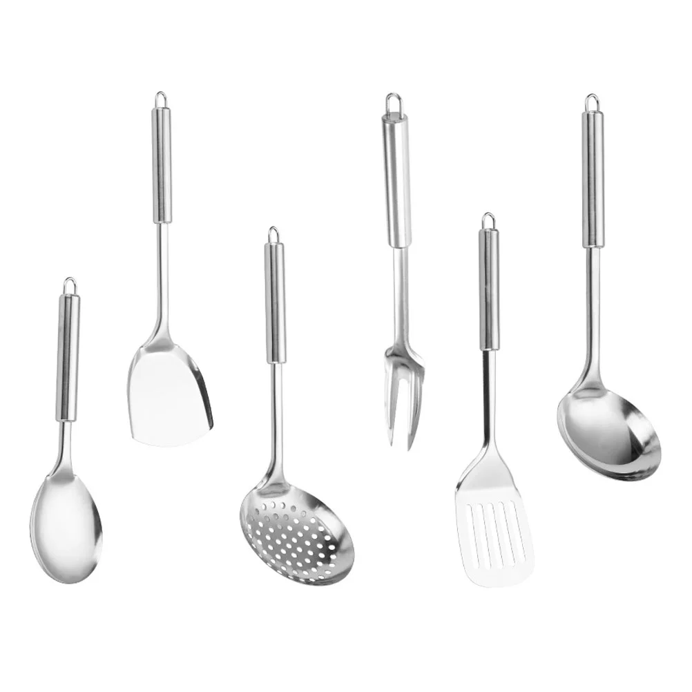 

Utensils Set Kitchen Cooking Spatula Slotted Spoon Scoop Stainless Kit Wok Turner Pan Metal Utensil Steel Skimmer Cookware