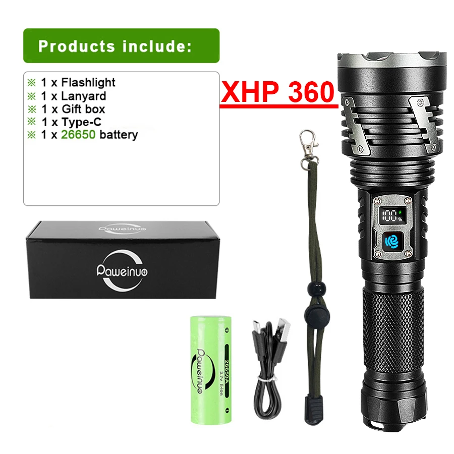 

Перезаряжаемый водонепроницаемый фонарь XHP360 SDT43