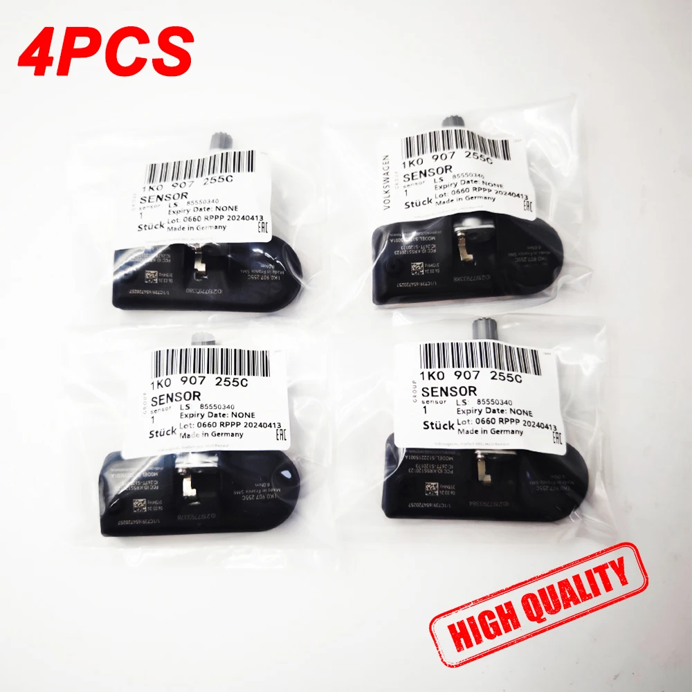 Датчик давления в шинах для Audi A3 A4 A5 S4 S5 VW Golf Passat Jetta 4 шт. TPMS 1K0907255C 1K0907253D 1K0907253E 315 МГц