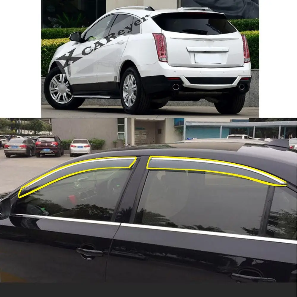 Car Body Styling Sticker Plastic Window Glass Wind Visor Rain/Sun Guard Vent Smoke Awnings For Cadillac SRX 2009-2015