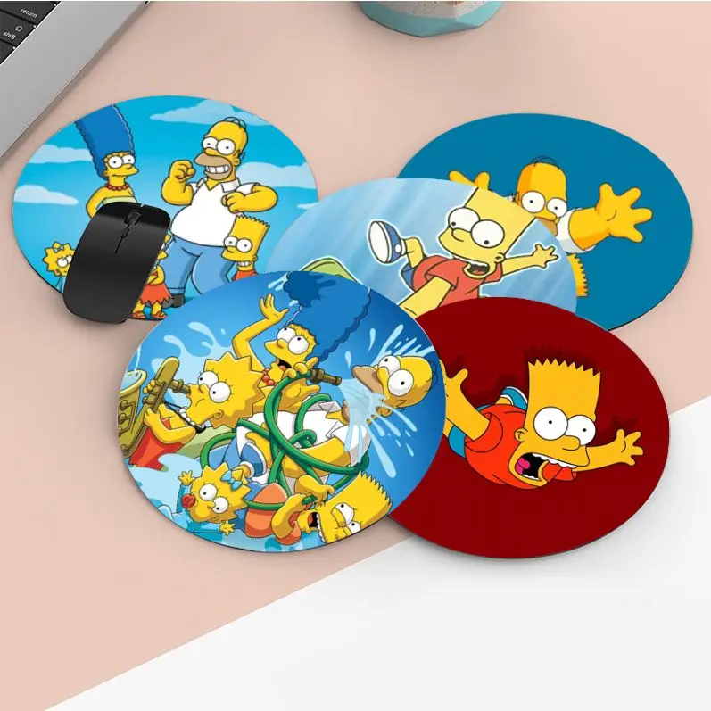 

Disney Simpsons DIY Round Speed Version Game Computer Keyboard Office Table Mat PC Laptop Mouse Mat For PC Computer Table