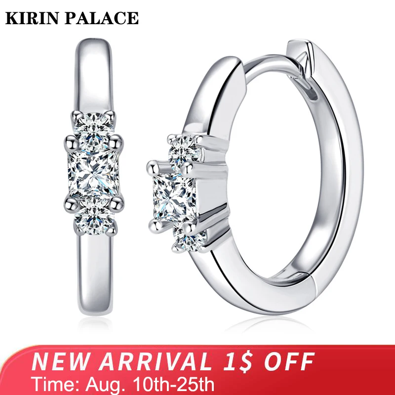 

Women's Moissanite Hoop Earrings With GRA D Color VVS1 Diamond Earrings Trend Silver 925 Real Fine Jewelry